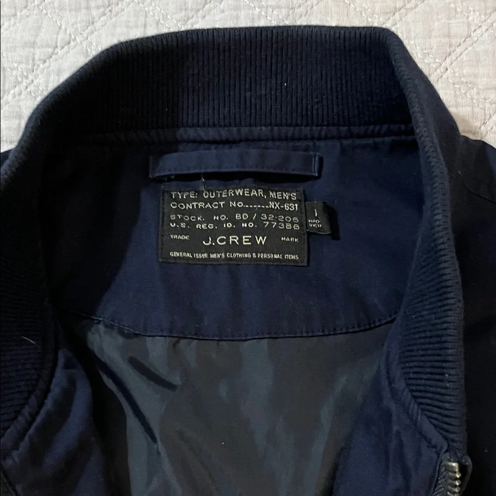 J.Crew Excellent Condition Navy Bomber Jacket - Picture 2 of 5